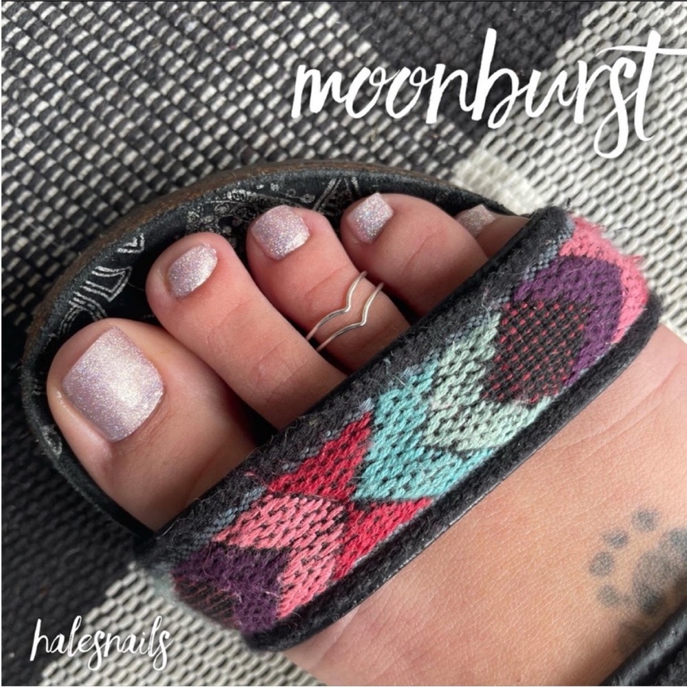 *Retired* Color Street: Moonburst (Pedicure) | Pink Silver Glitter Spring Summer